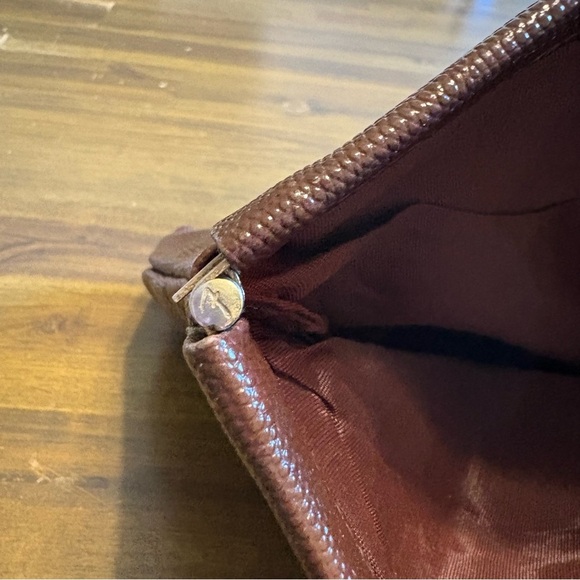 Vintage Lizard Skin Brown Clutch Evening Bag Purse Textured Rare - Picture 8 of 9